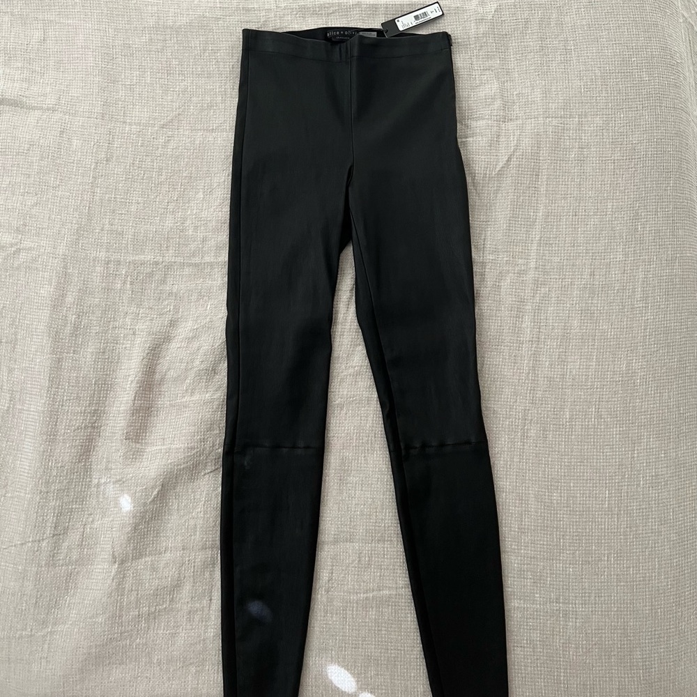 Alice and Olivia Black Leather Pants